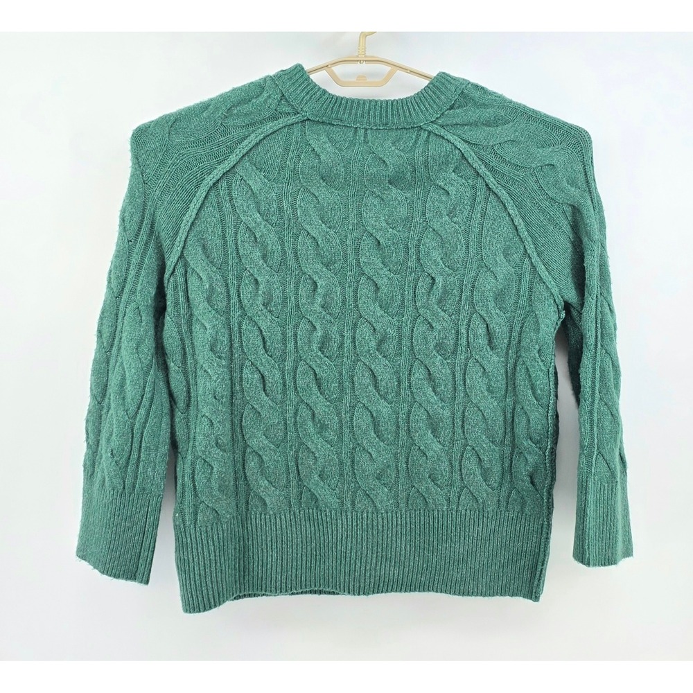 Pink Rose Cottagecore Cable Knit Sweater Size Small Womens Spruce Green NWT - Picture 8 of 8